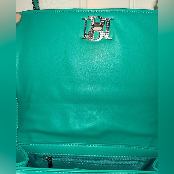 Badgley Mischka Letter Lock Crossbody Bombe&Pearls Strap&Cover, NWT - Picture 13 of 16